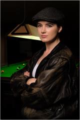 Pool room woman - Brett Handley