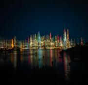 Colourful city lights from Balls Head - Janice Gursanscky